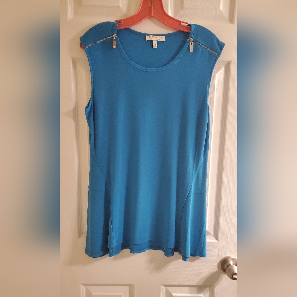 Chaus Blue Sleeveless Blouse